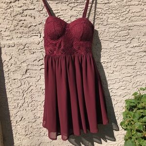 Burgundy Material Girl Dress